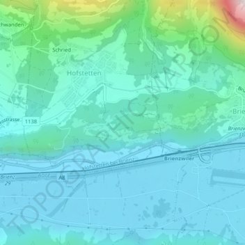 Carte topographique Ballenberg, altitude, relief