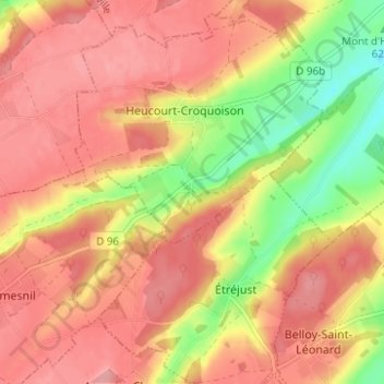 Carte topographique Croquoison, altitude, relief