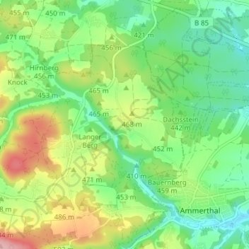 Carte topographique Dietersberg, altitude, relief