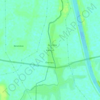 Carte topographique Kabilpur, altitude, relief