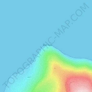 Carte topographique Black Head (Clare), altitude, relief