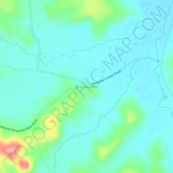 Carte topographique Brooklands, altitude, relief