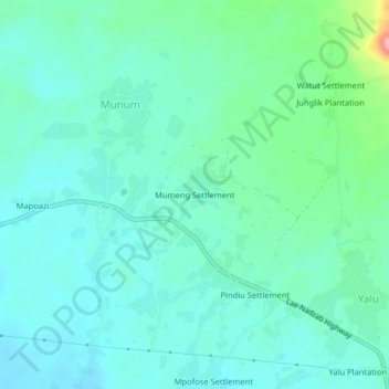 Carte topographique Mumeng Settlement, altitude, relief