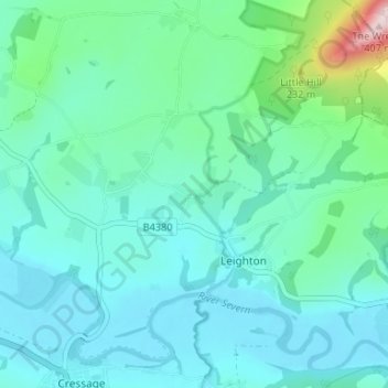 Carte topographique Garmston, altitude, relief