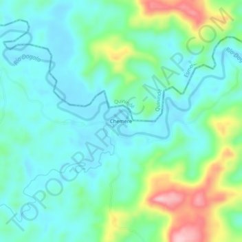 Carte topographique Chemere, altitude, relief