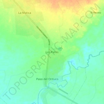 Carte topographique Los Patos, altitude, relief