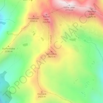 Carte topographique Sonnblick, altitude, relief