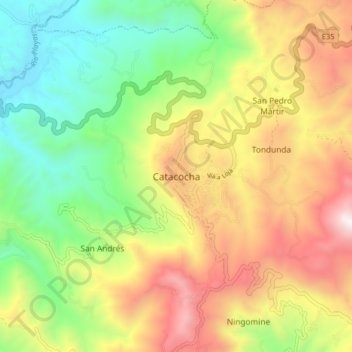 Carte topographique Catacocha, altitude, relief