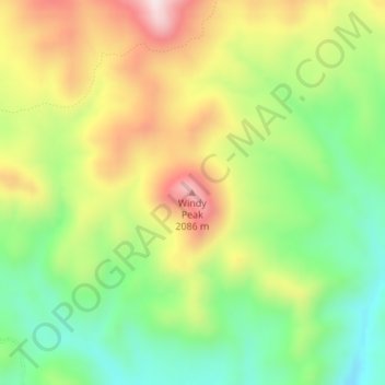 Carte topographique Windy Peak, altitude, relief