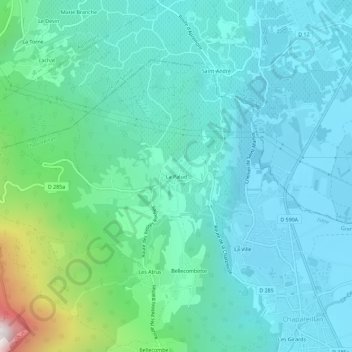 Carte topographique La Palud, altitude, relief