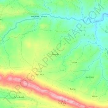 Carte topographique Pêro Gonçalves, altitude, relief