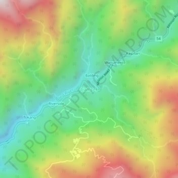 Carte topographique Camp 3, altitude, relief