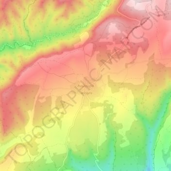 Carte topographique Anogyra, altitude, relief