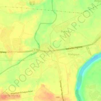 Carte topographique Ipil, altitude, relief