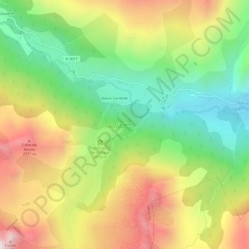 Carte topographique Le Serre, altitude, relief