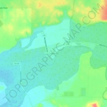 Carte topographique Snelling, altitude, relief