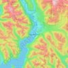 Carte topographique Squamish, altitude, relief
