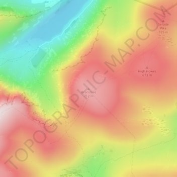 Carte topographique Branstree, altitude, relief