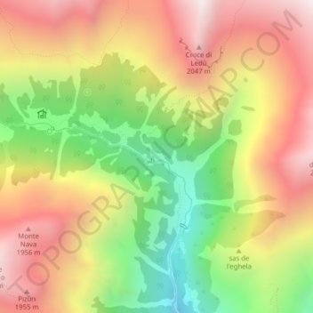 Carte topographique Raggio, altitude, relief