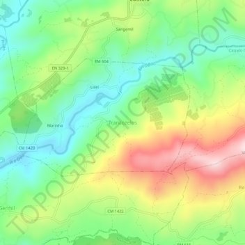 Carte topographique Trancozelos, altitude, relief