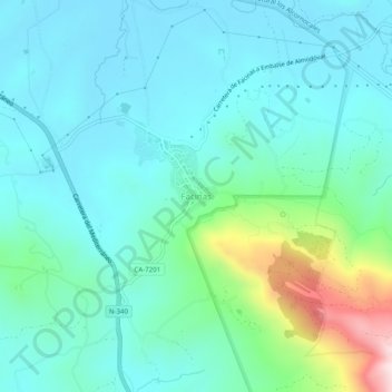 Carte topographique Facinas, altitude, relief