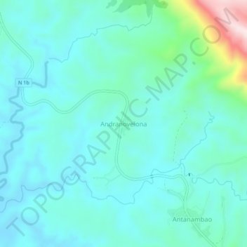 Carte topographique Andranovelona, altitude, relief