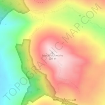 Carte topographique Hinch Mountain, altitude, relief