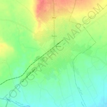 Carte topographique Jelma, altitude, relief