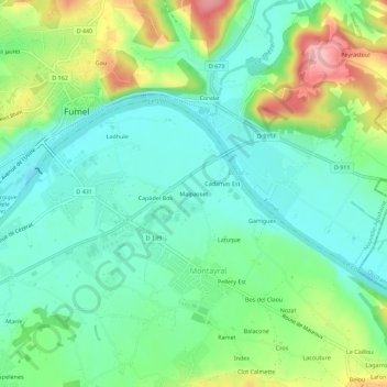 Carte topographique Malpasset, altitude, relief