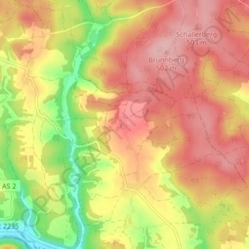 Carte topographique Galching, altitude, relief