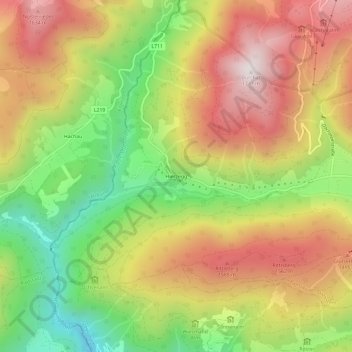 Carte topographique Hierzegg, altitude, relief