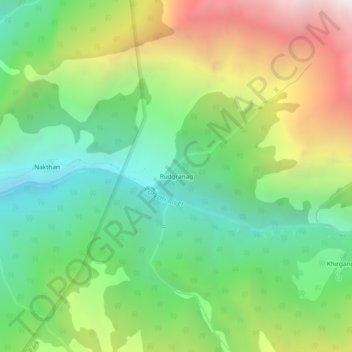 Carte topographique Rudgranag, altitude, relief