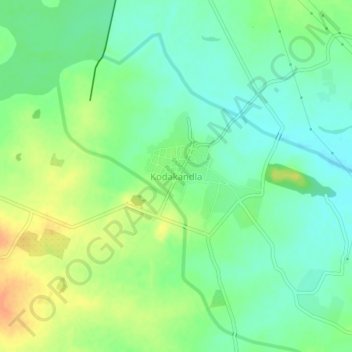 Carte topographique Kodakandla, altitude, relief