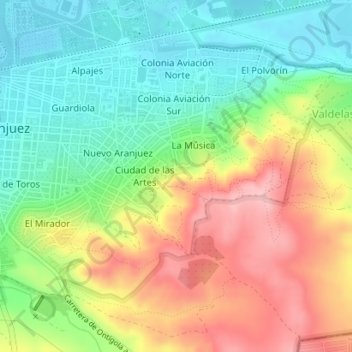 Carte topographique Canteras de Cazo, altitude, relief