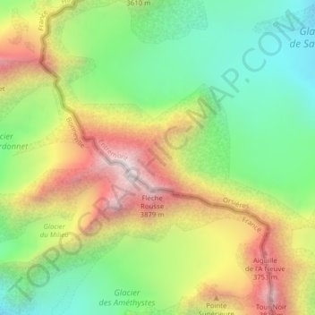 Carte topographique Couloir Barbey, altitude, relief