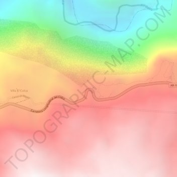 Carte topographique Mirador Cruz del Condor, altitude, relief