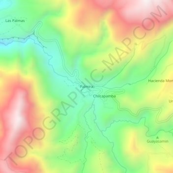 Carte topographique Palmira, altitude, relief