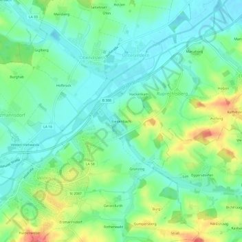 Carte topographique Biedenbach, altitude, relief