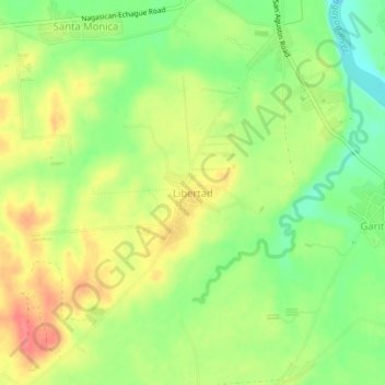 Carte topographique Libertad, altitude, relief