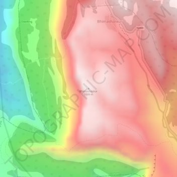 Carte topographique Bhimashankar, altitude, relief