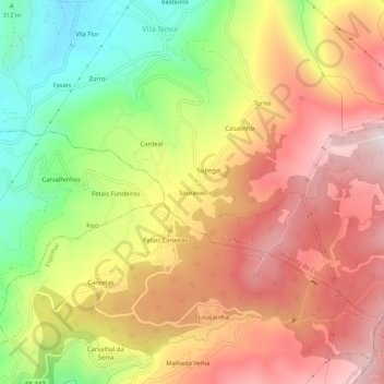 Carte topographique Souravas, altitude, relief