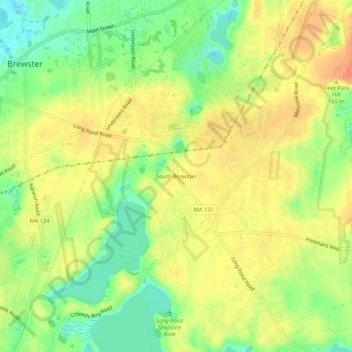 Carte topographique South Brewster, altitude, relief
