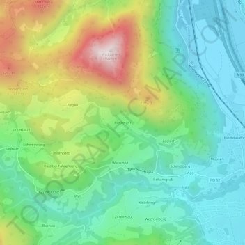 Carte topographique Riedleiten, altitude, relief