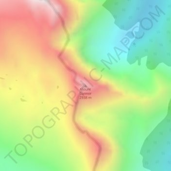 Carte topographique Mount Connor, altitude, relief