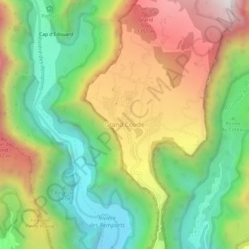 Carte topographique Grand Coude, altitude, relief