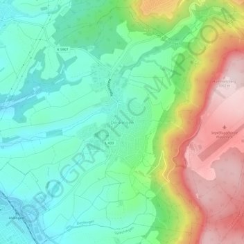 Carte topographique Denkingen, altitude, relief