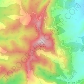 Carte topographique Monte Fuscaldo, altitude, relief