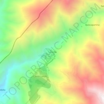 Carte topographique Tambilla, altitude, relief
