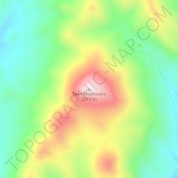 Carte topographique Twin Mountains, altitude, relief