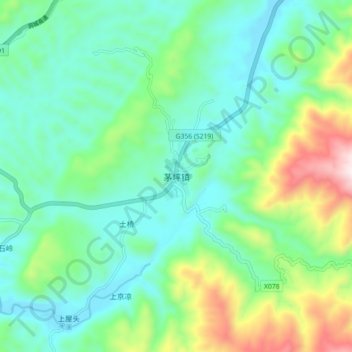 Carte topographique 茅坪镇, altitude, relief